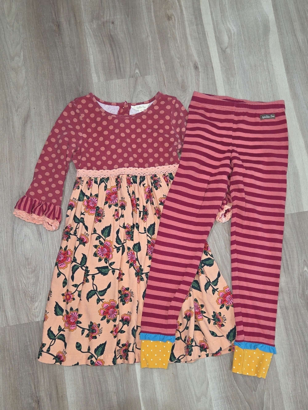 •Matilda Jane• Little Girls Dress And Leggings Matching Set